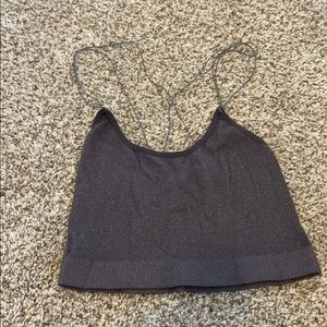 Sparkley purple strapped tank top